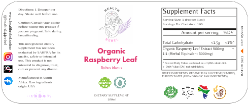 Organic Raspberry leaf - 60mL