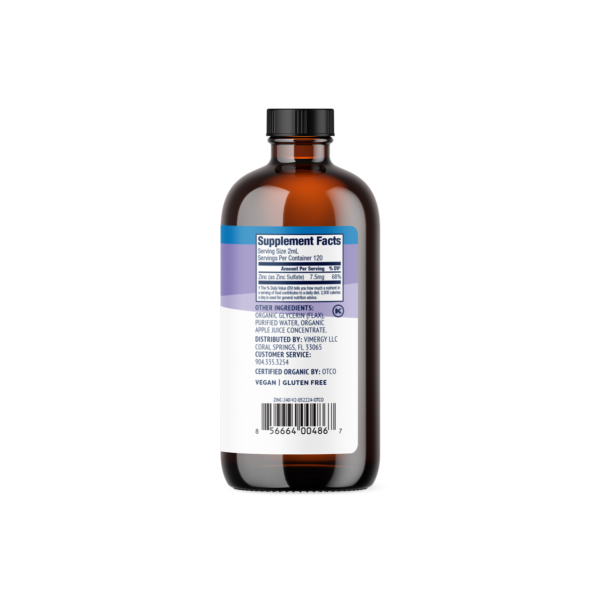 Organic Liquid Zinc- 240mL (Refill)