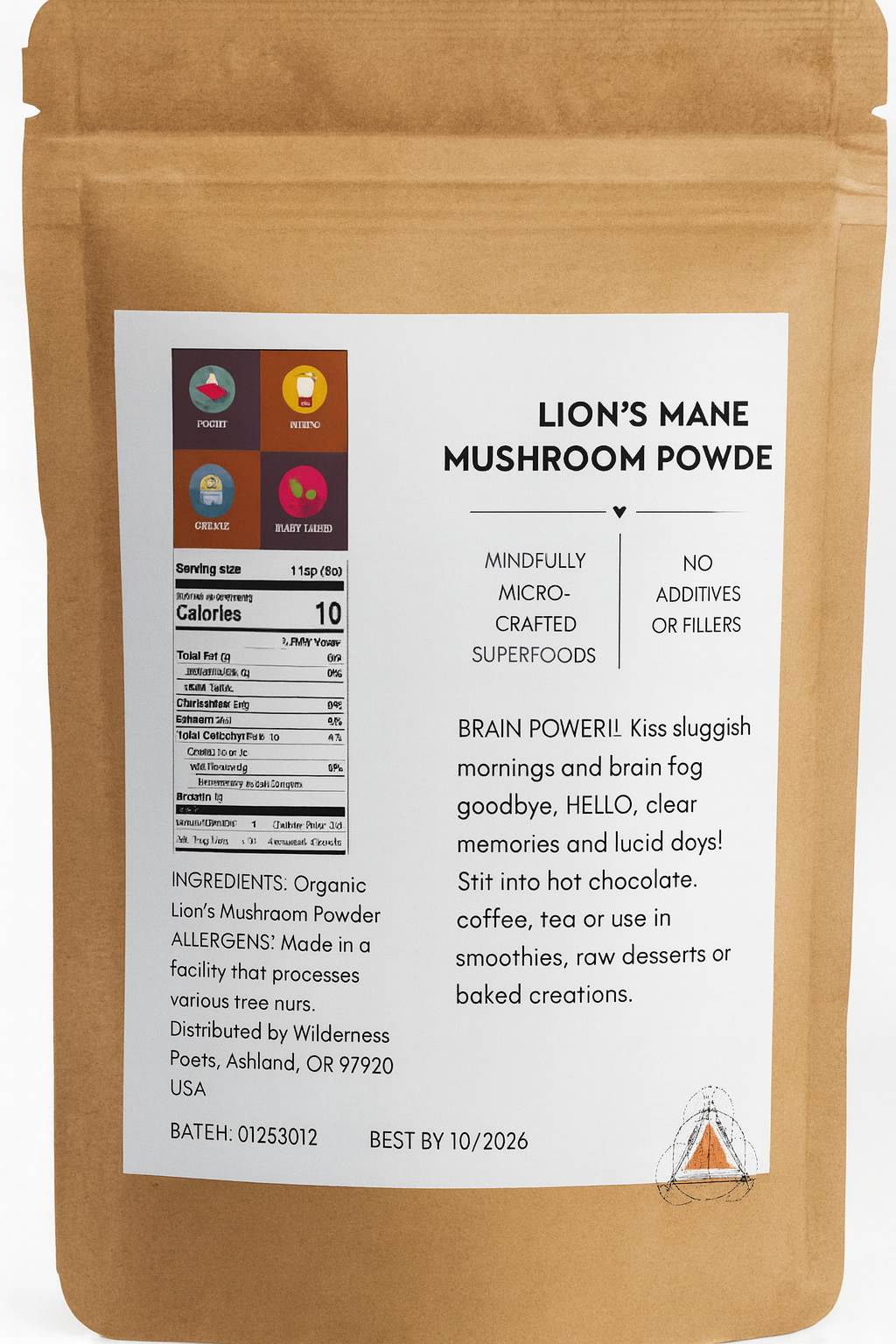 Organic Lion's Mane Mushroom Powder 99 Grams