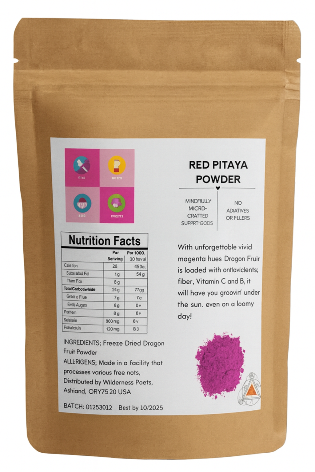 Freeze-Dried Dragon Fruit (Red Pitaya) - 250 grams